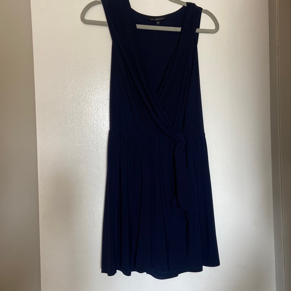 Navy blue shorts romper, tie front sleeveless size large